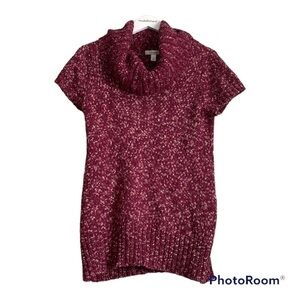 Dress Barn Cowl Neck Short Sleeve Sweater Tunic  Shirt | Size medium
